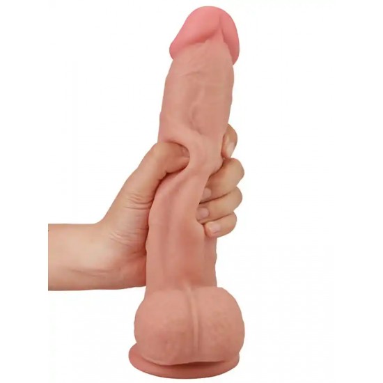 Shop You 23 cm Oynar Derili Süper Realistik Belden Bağlamaya Uygun Gerçek Ten Dokulu Dildo