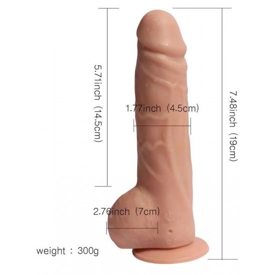 Shop You Big Detective Şarjlı Uzaktan Kumandalı Titreşimli Gerçekçi Dildo 19 cm