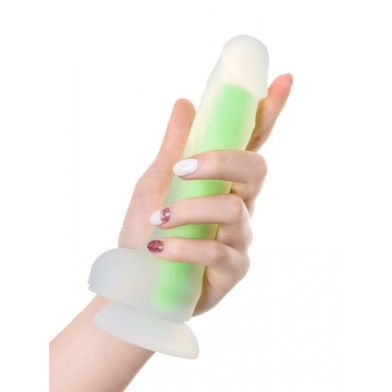 Shop You Beyond Yeşil Dick Glow Gece Parlayan Dildo, Silikon, Şeffaf, 18 cm