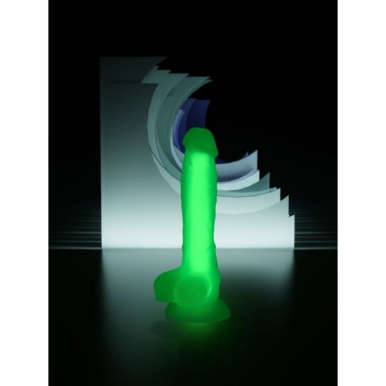 Shop You Beyond Yeşil Dick Glow Gece Parlayan Dildo, Silikon, Şeffaf, 18 cm