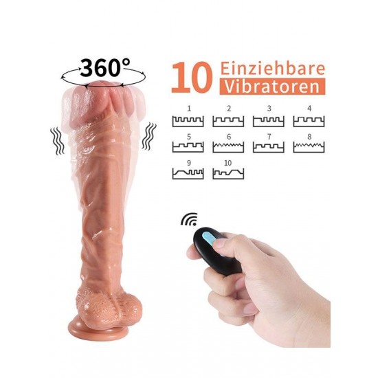 Shop You Uzaktan Kumandalı Şarjlı Realistik Penis Döner Başlı 25.5 cm