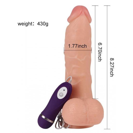 Shop You Shequ Adam Vibrating Realistik Vantuzlu Titreşimli Dildo 21 cm